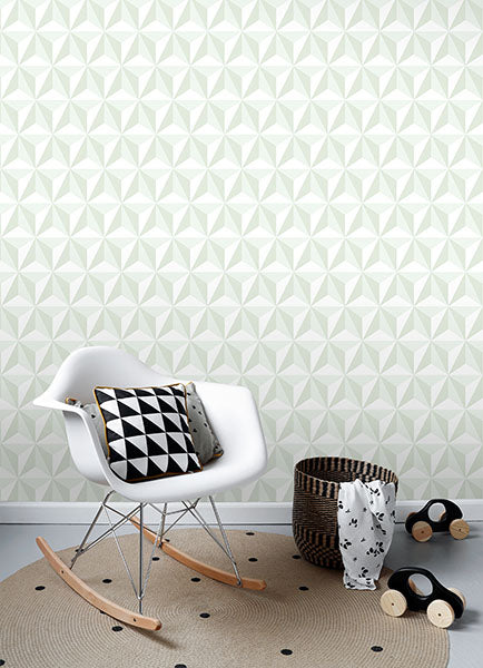 media image for Adella Sage Geometric Wallpaper from the Fable Collection by Brewster 222