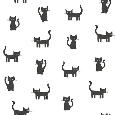 product image for Delia Black Kitty Wallpaper from the Fable Collection by Brewster 38