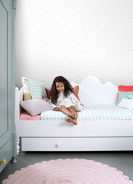 media image for Pixie Grey Dots Wallpaper from the Fable Collection by Brewster 25
