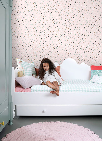 product image for Ona Pink Terrazzo Wallpaper from the Fable Collection by Brewster 18
