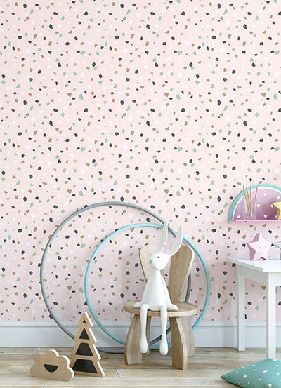 product image for Ona Pink Terrazzo Wallpaper from the Fable Collection by Brewster 75