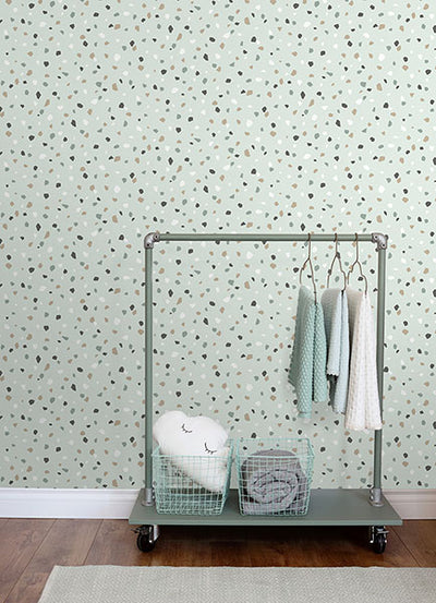 product image for Ona Mint Terrazzo Wallpaper from the Fable Collection by Brewster 15