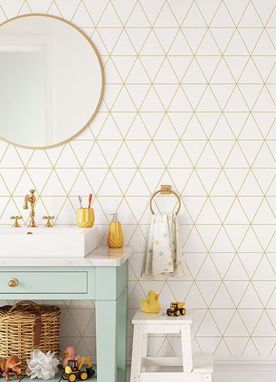 product image for Leda Metallic Geometric Wallpaper from the Fable Collection by Brewster 30