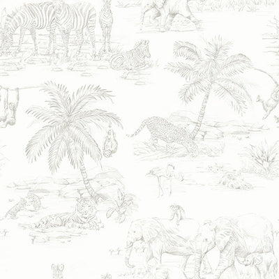 product image of Boheme Platinum Animals Wallpaper from the Fable Collection by Brewster 542
