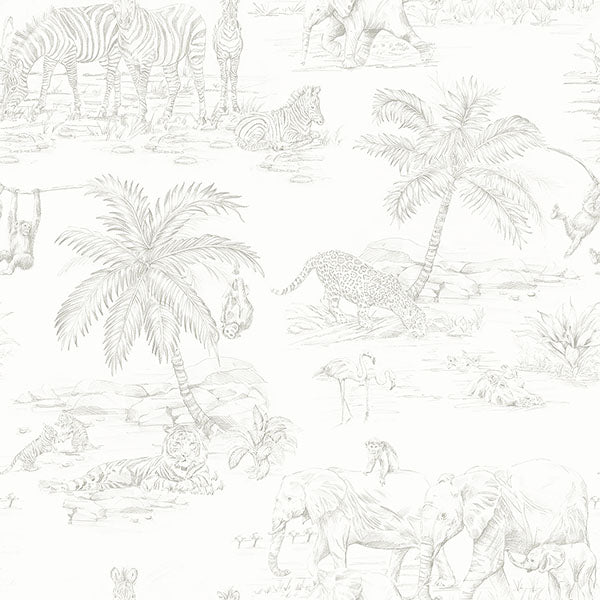 media image for Boheme Platinum Animals Wallpaper from the Fable Collection by Brewster 242