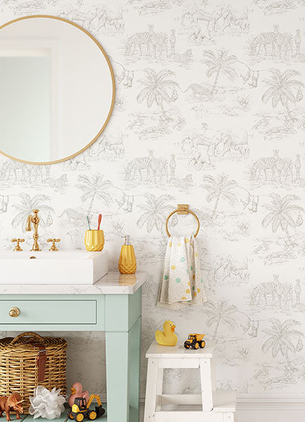 media image for Boheme Platinum Animals Wallpaper from the Fable Collection by Brewster 249