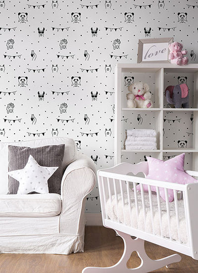 product image for Orlow Black Llama Wallpaper from the Fable Collection by Brewster 60