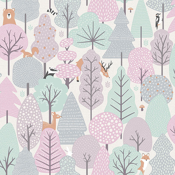 media image for Quillen Pink Forest Wallpaper from the Fable Collection by Brewster 225