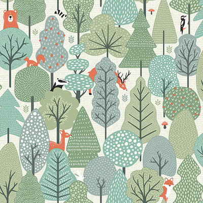product image of Quillen Green Forest Wallpaper from the Fable Collection by Brewster 526