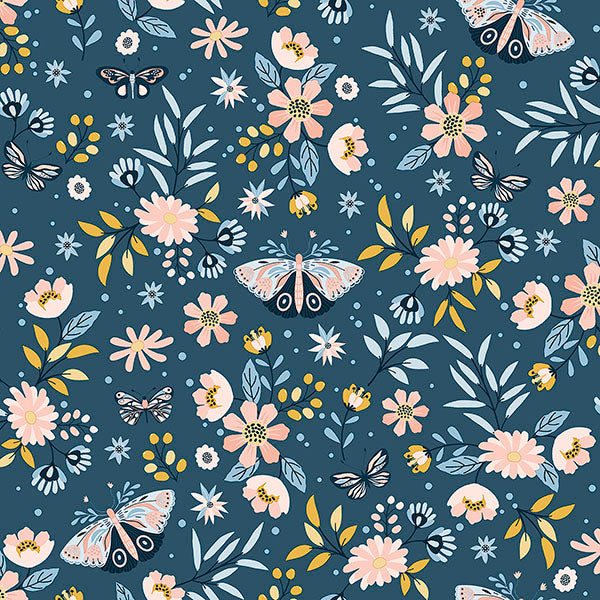 media image for Zev Blue Butterfly Wallpaper from the Fable Collection by Brewster 21