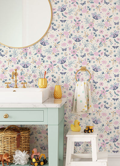 product image for Zev Pink Butterfly Wallpaper from the Fable Collection by Brewster 50
