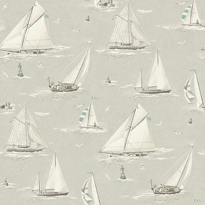 product image of Leeward Light Grey Sailboat Wallpaper 530