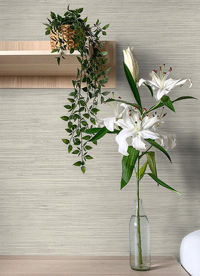 product image for Grassweave Light Grey Imitation Grasscloth Wallpaper 25