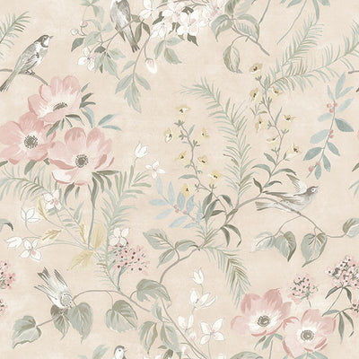 product image of Frederique Blush Bloom Wallpaper from the Delphine Collection by Brewster 538