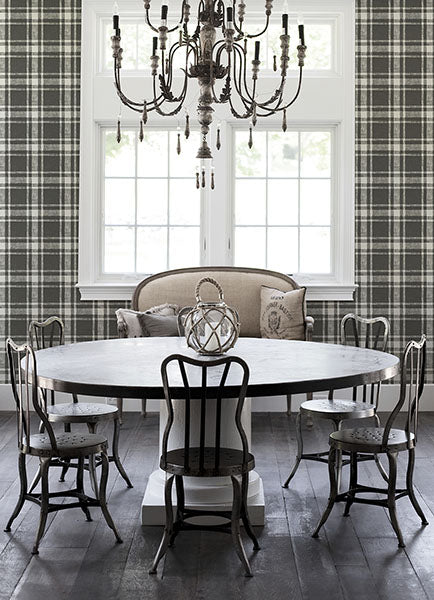media image for Antoine Charcoal Flannel Wallpaper from the Delphine Collection by Brewster 247