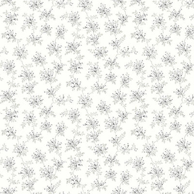 product image of Sofiane Grey Botanical Trail Wallpaper from the Delphine Collection by Brewster 518