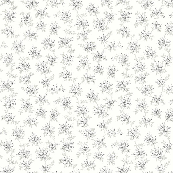 media image for Sofiane Grey Botanical Trail Wallpaper from the Delphine Collection by Brewster 241