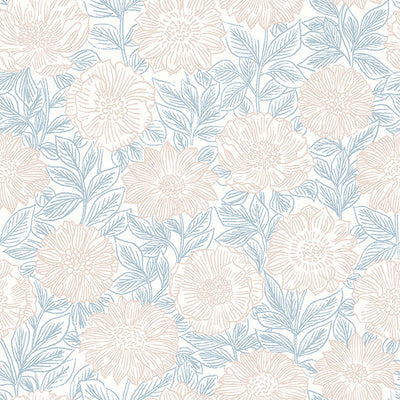 product image for Faustin Blush Floral Wallpaper from the Delphine Collection by Brewster 81