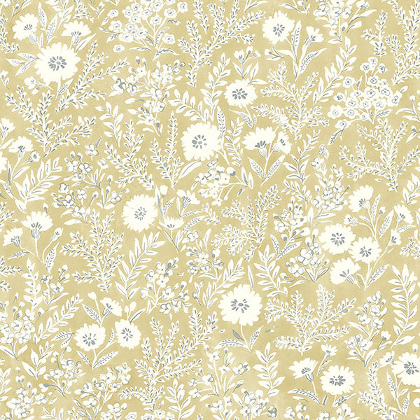 media image for Agathon Wheat Floral Wallpaper from the Delphine Collection by Brewster 234