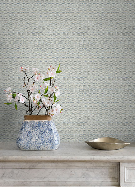 media image for Balantine Light Blue Weave Wallpaper from the Delphine Collection by Brewster 22