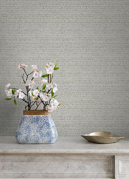 media image for Balantine Grey Weave Wallpaper from the Delphine Collection by Brewster 235