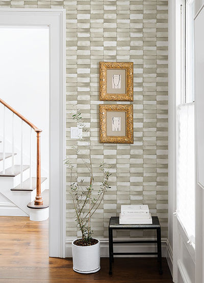 product image for Braden Taupe Tile Wallpaper from Georgia Collection by Brewster 19