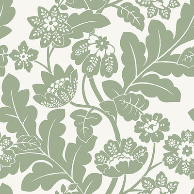 product image of Augusta Seafoam Flock Damask Wallpaper from Georgia Collection by Brewster 511