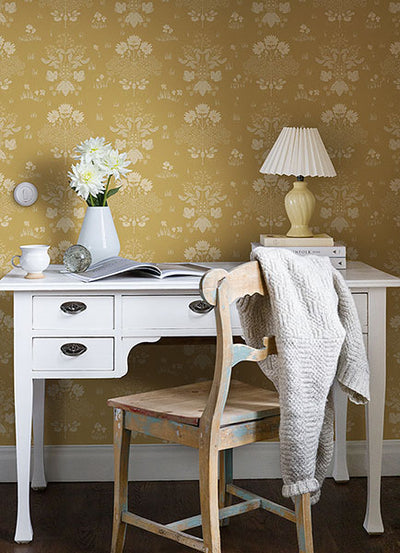 product image for elda gold delicate daises wallpaper brewster 4080 83135 2 21