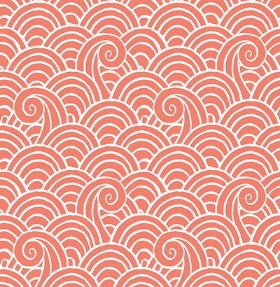 product image of Alorah Coral Wave Wallpaper from the Happy Collection by Brewster 54