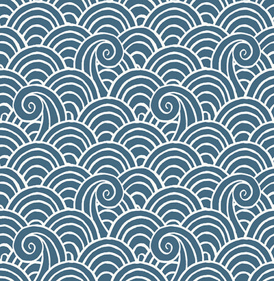 product image of Alorah Blue Wave Wallpaper from the Happy Collection by Brewster 50