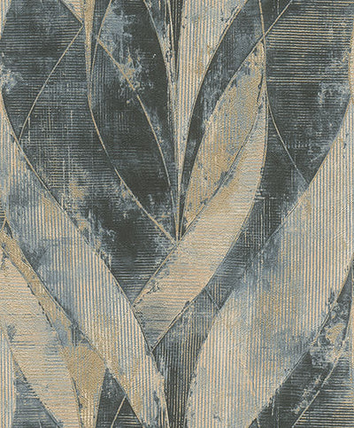 product image of Blake Denim Leaf Wallpaper from Concrete Advantage Collection by Brewster 537