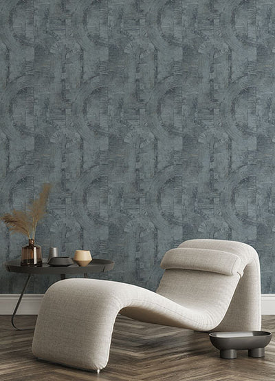 product image for Abe Blue Geo Wallpaper from Concrete Advantage Collection by Brewster 82