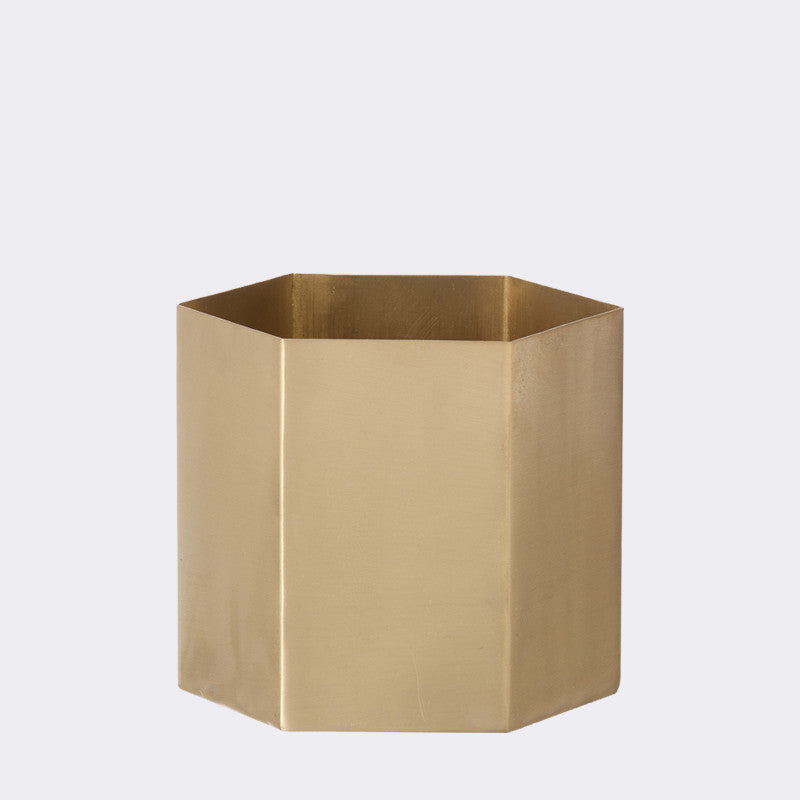 media image for Hexagon Brass Pot by Ferm Living 249