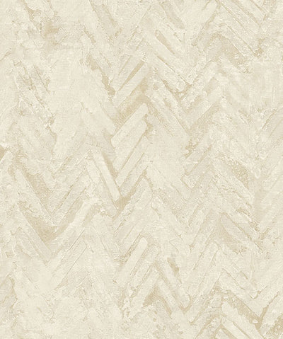 product image of Amesemi Cream Distressed Herringbone Wallpaper from Lumina Collection by Brewster 569