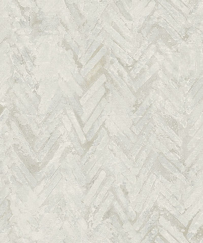 product image of Amesemi Off-White Distressed Herringbone Wallpaper from Lumina Collection by Brewster 524