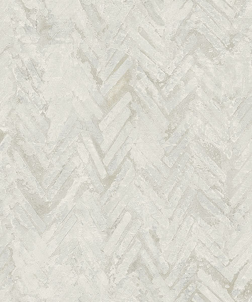 media image for Amesemi Off-White Distressed Herringbone Wallpaper from Lumina Collection by Brewster 217