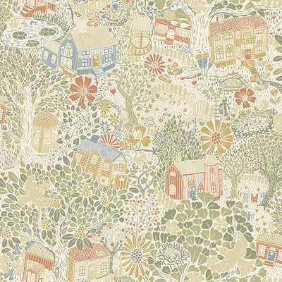 product image of Bygga Bo Neutral Woodland Village Wallpaper from Briony Collection by Brewster 545