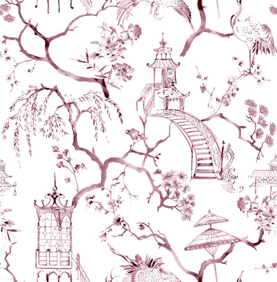 product image for Serena Plum Chinoiserie Wallpaper 10