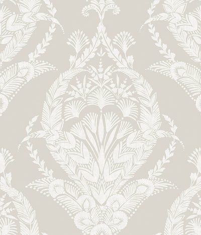 product image for Arlie Light Grey Botanical Damask Wallpaper 20