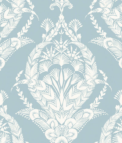 product image for Arlie Light Blue Botanical Damask Wallpaper 95