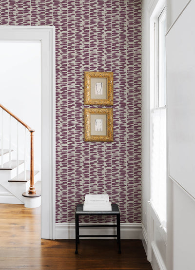 product image for Myrtle Purple Abstract Stripe Wallpaper 97
