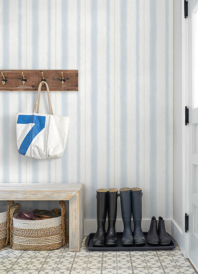 product image for Alena Sky Blue Soft Stripe Wallpaper 57