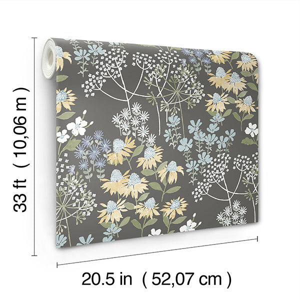 media image for Cultivate Grey Springtime Blooms Wallpaper 210