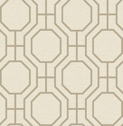 product image of Manor Taupe Geometric Trellis Wallpaper 588