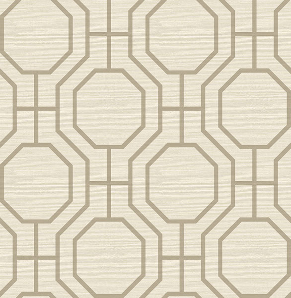 media image for Manor Taupe Geometric Trellis Wallpaper 245