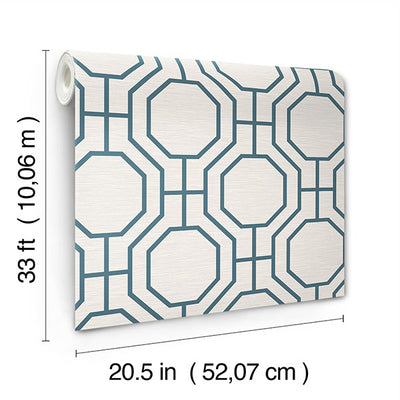 product image for Manor Blue Geometric Trellis Wallpaper 42