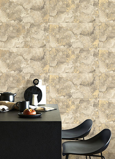 product image for Aria Neutral Marbled Tile Wallpaper from Fusion Advantage Collection by Brewster 18
