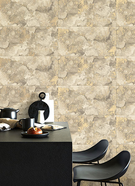 media image for Aria Neutral Marbled Tile Wallpaper from Fusion Advantage Collection by Brewster 263