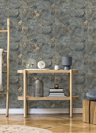 product image for Aria Slate Marbled Tile Wallpaper from Fusion Advantage Collection by Brewster 8