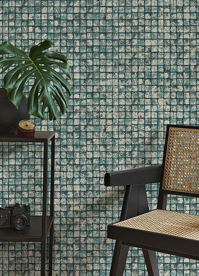 product image for Kingsley Blue Tiled Wallpaper from Fusion Advantage Collection by Brewster 23
